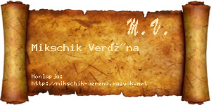 Mikschik Veréna névjegykártya